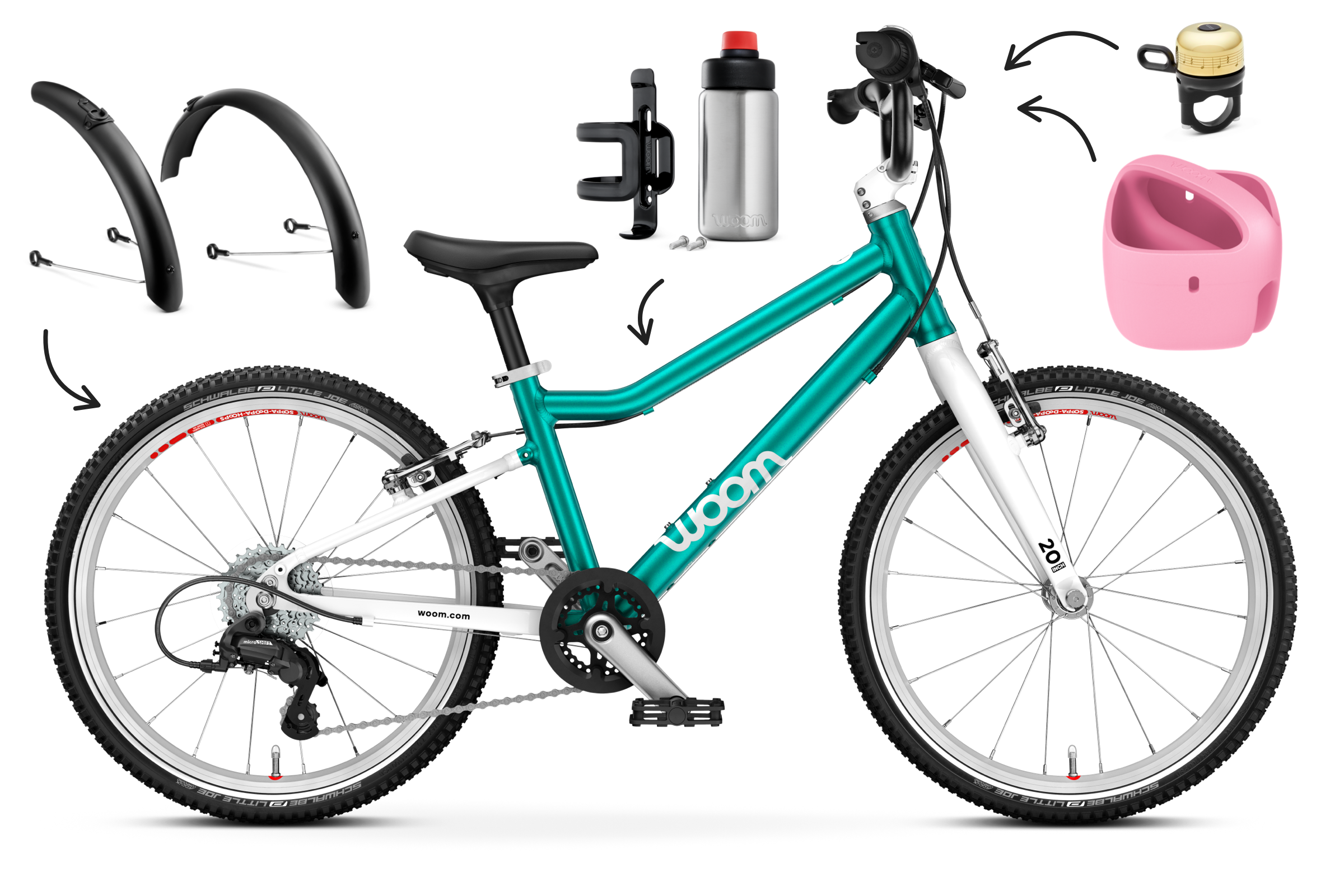 Profile view of the woom GO 4 bike for children aged 6 years and up